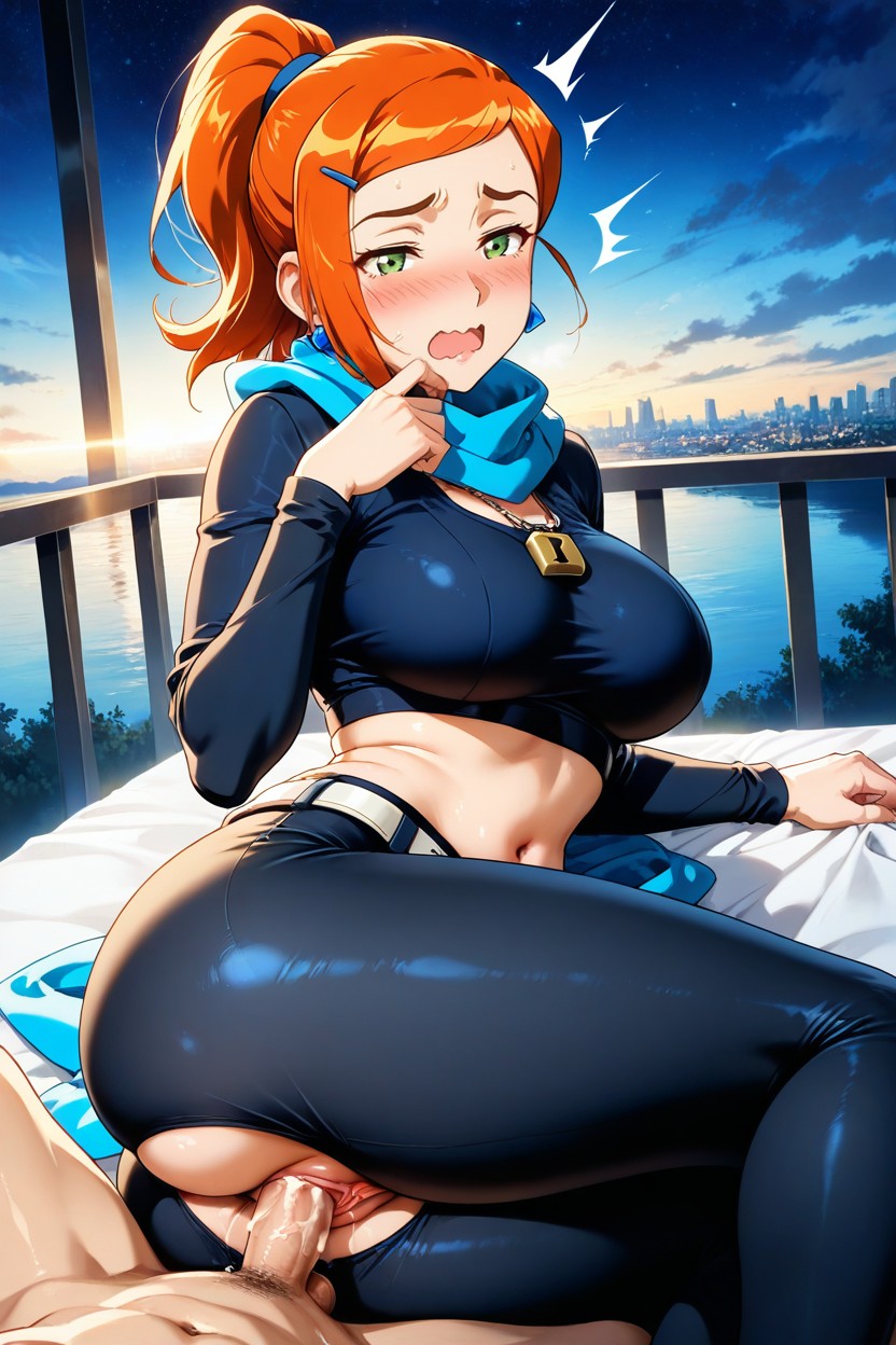 Le Cul Plus Grand Que Le Torse, Wide Angle, Ginger Hair Porno IA Hentai