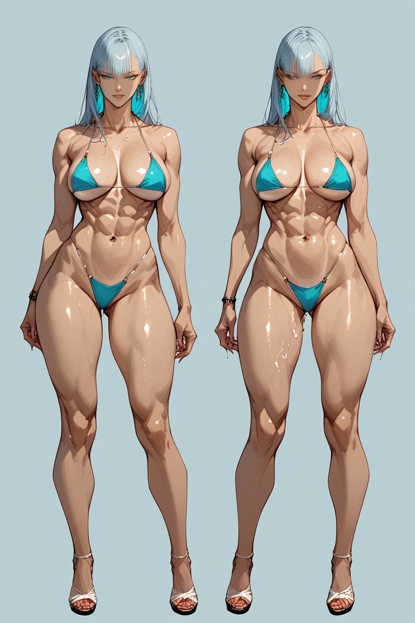 Bikini, But Very Slight Tan, Múltiples Vistas Hentai IA