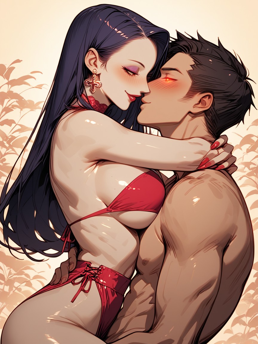 Detailed Stomach, 18+, Neon Pink Bikini Porno IA Hentai