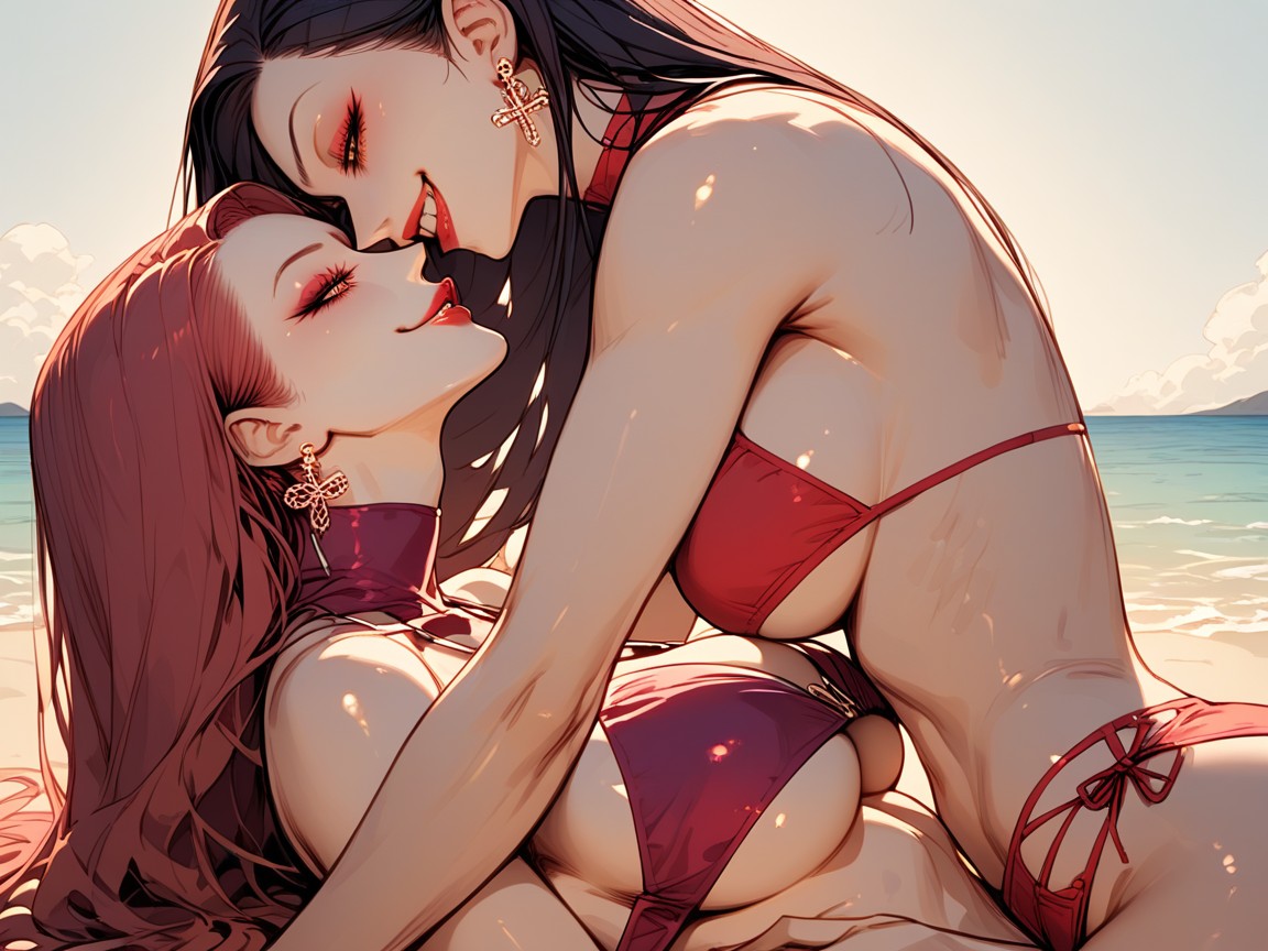 Detailed Stomach, Cross Earrings, Full Face Blush Hentai IA pornografia