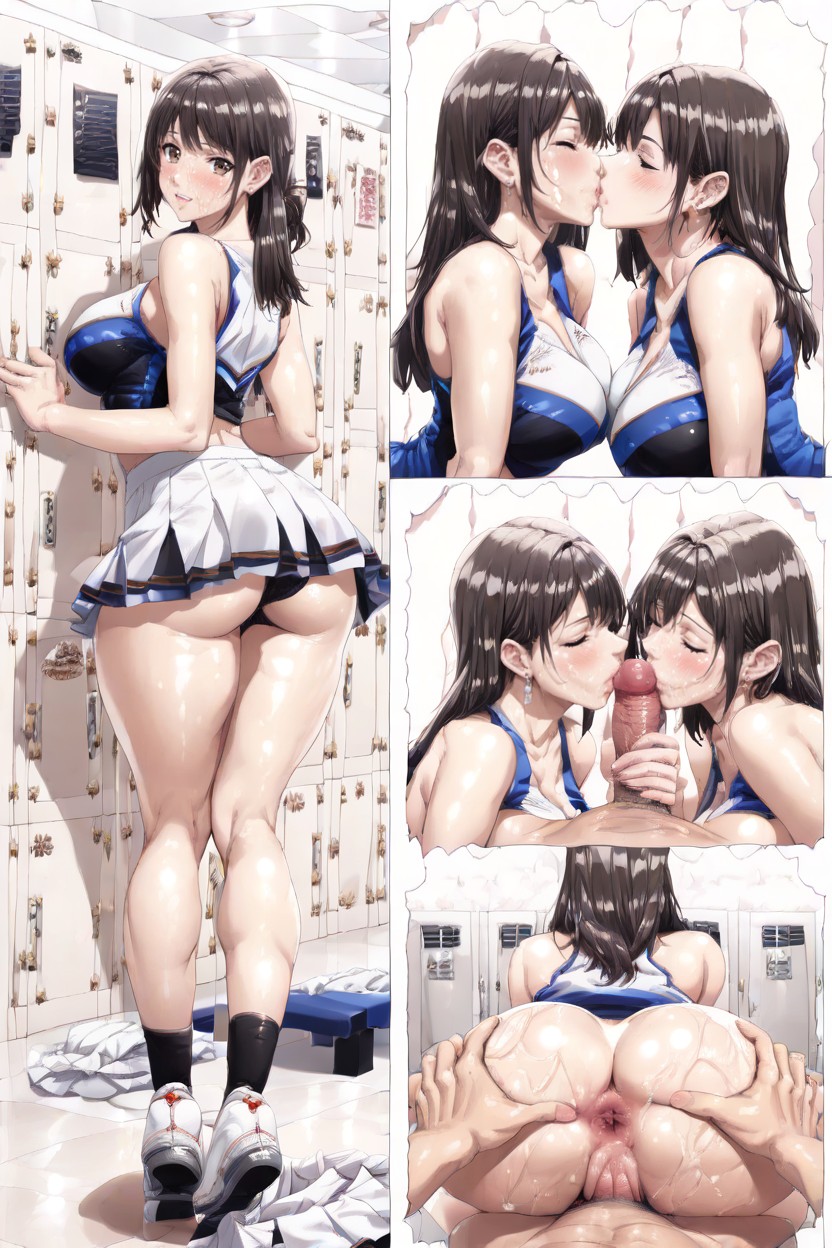 Hetrosexual, Oiled Up, Men Grope Body ヘンタイAIポルノ