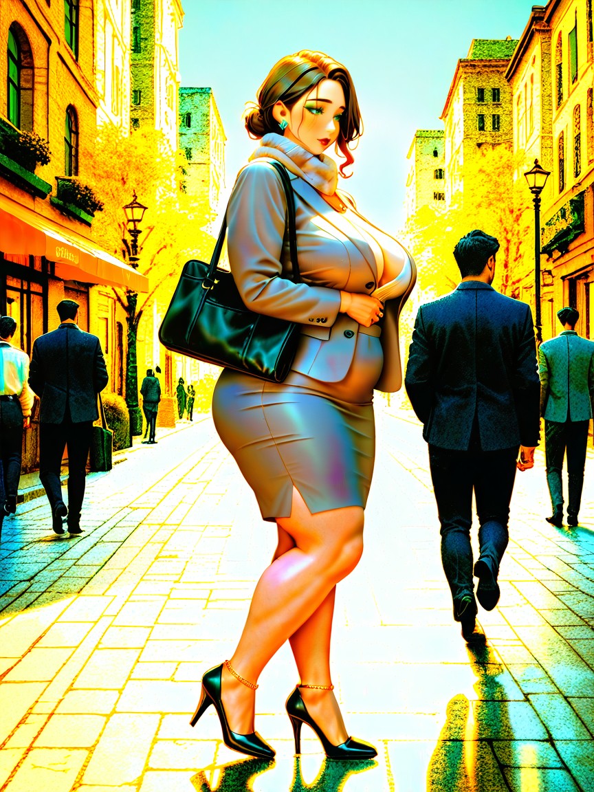 Lenço, Full Body View, Ultra Detailed Hentai IA pornografia