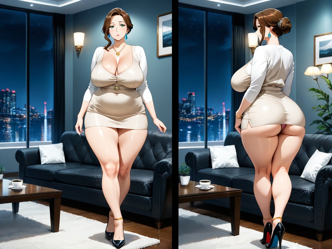 Very Detailed, Tired, Mature Woman Hentai AI Porn