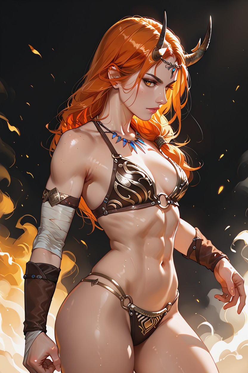 Battle, Epic Fantasy Art, Intense Gaze Hentai AI Porn