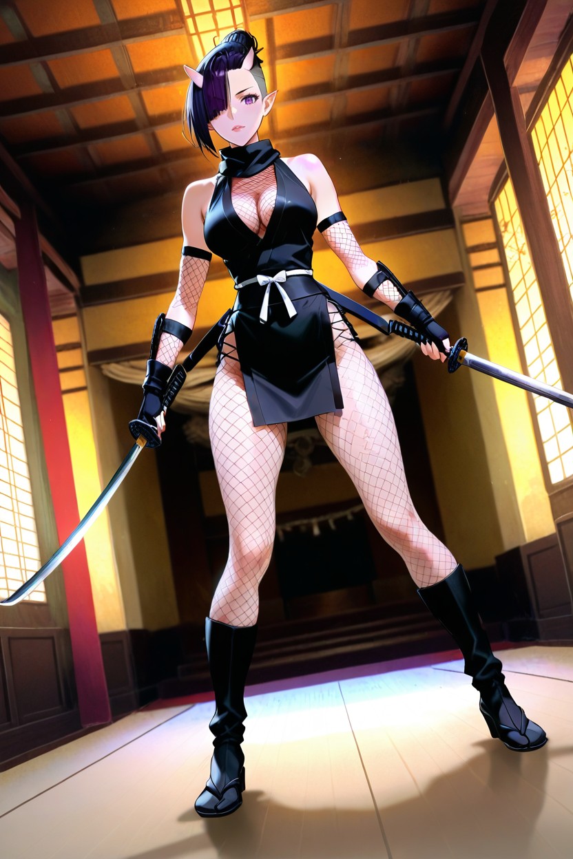 Full Body, Perfect Beauty, Fishnet Pantyhose Hentai AI Porn