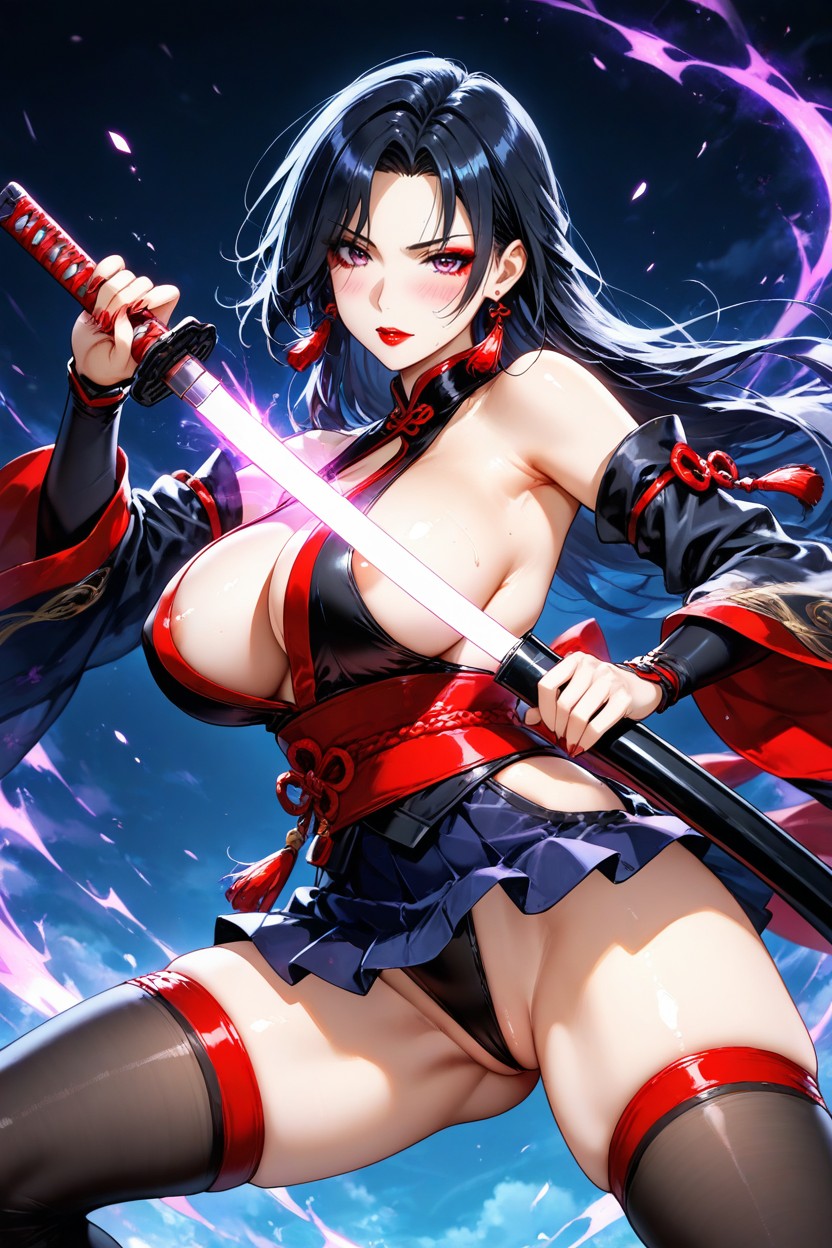 Skirt, Combat Stance, Sash Hentai AI Porn