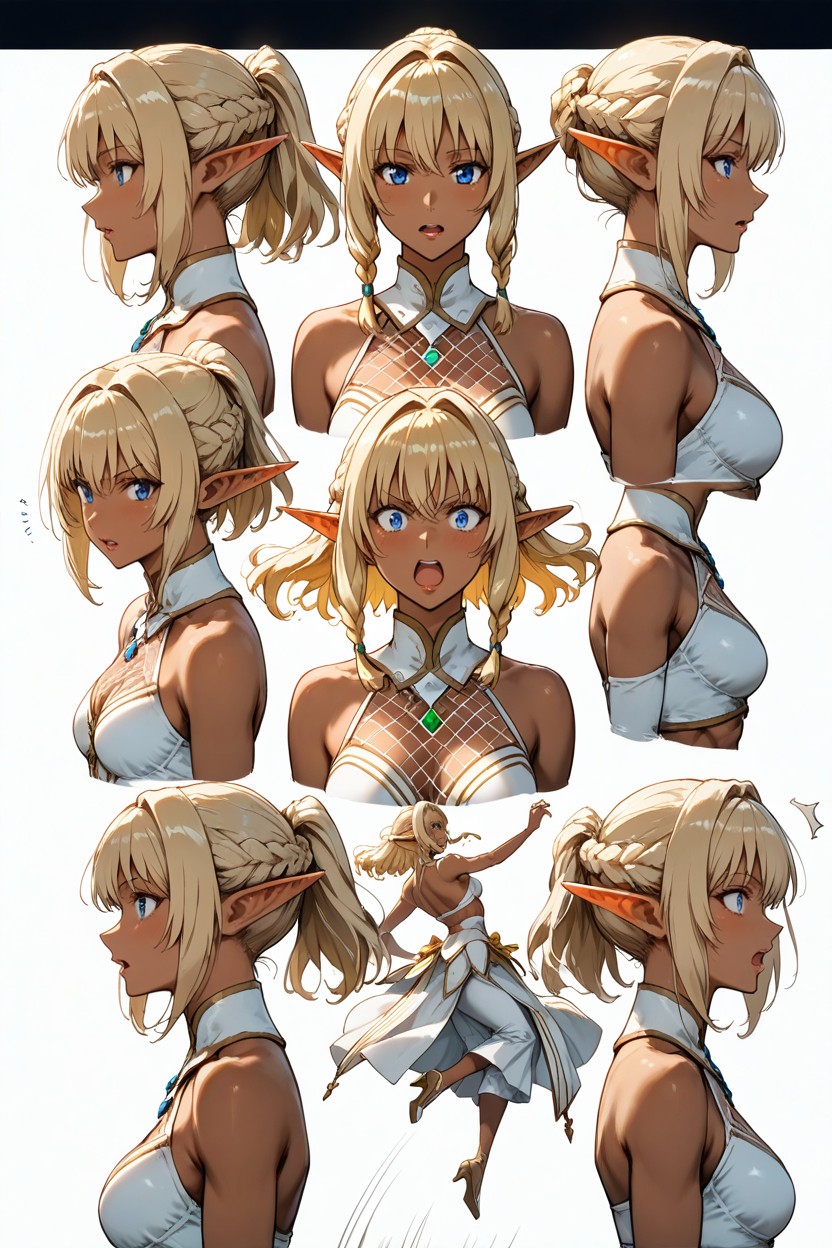 Muted Colors, Dark Skin Elf, Soft Reflections Hentai AI Porn