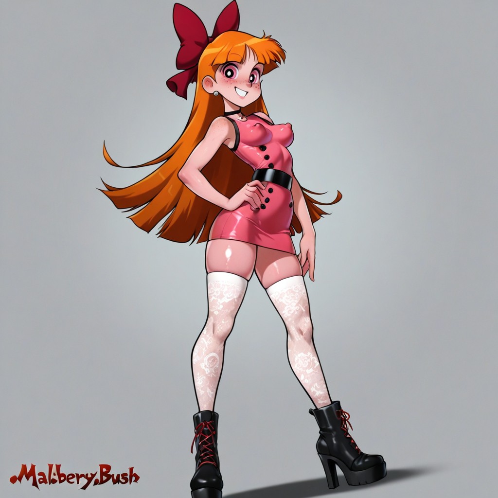 Red Bow On Top Of Head, Microdress, Dynamic Angle Hentai AI Porn