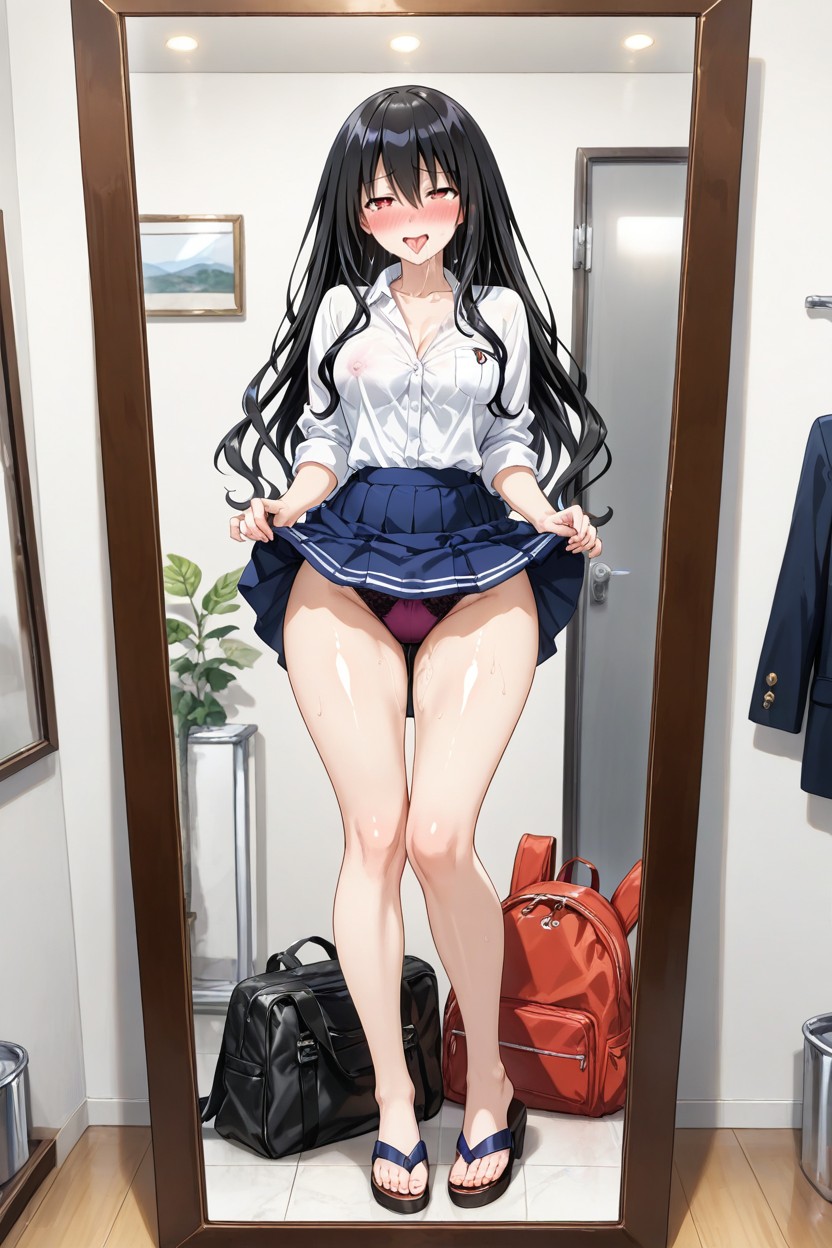Black Hair, 25+, Wearing Backpack Hentai AI Porn