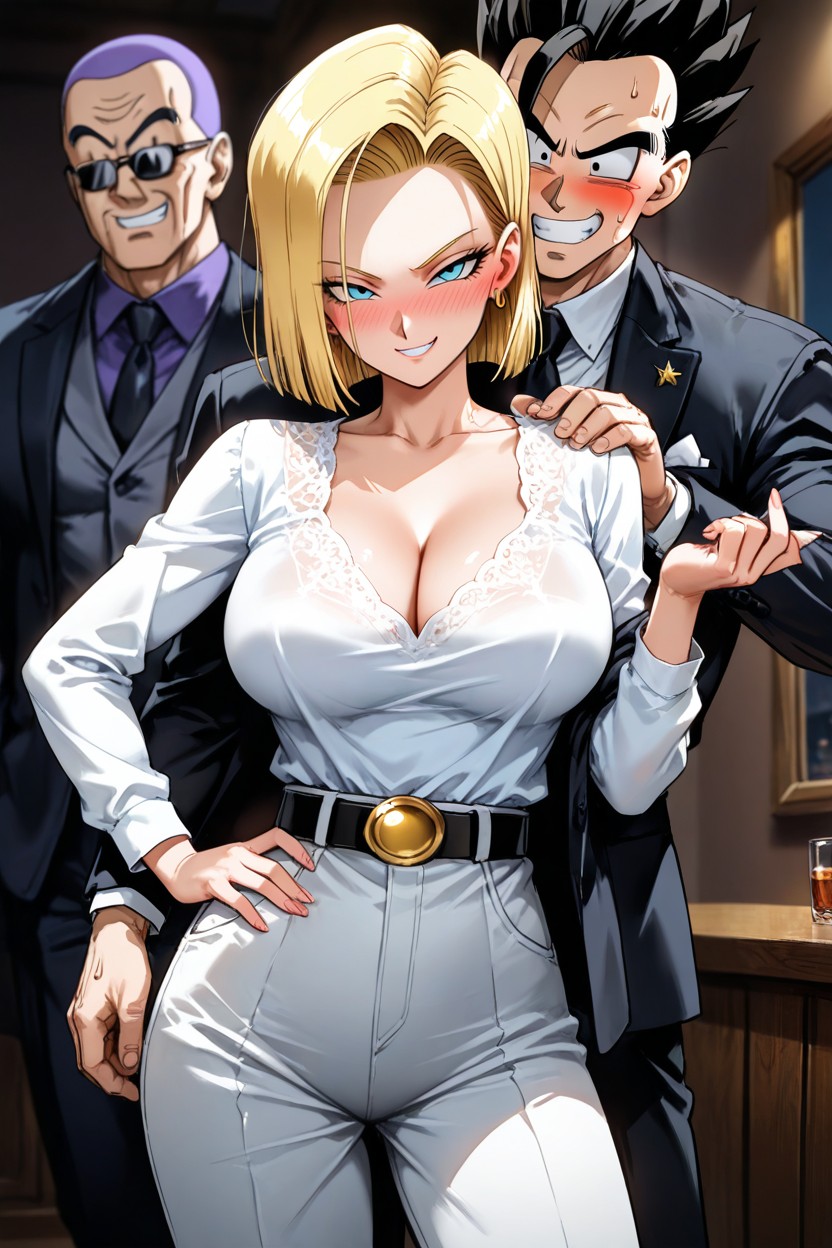 Medium Ass, Android And Gohan From Dragon Ball, And Dim Lighting Evil Expressions Hentai AI Porn