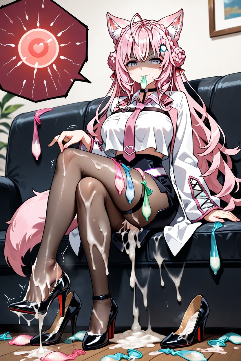 Semen On High Heels, Sitting, Legs Crossed Hentai AI Porn