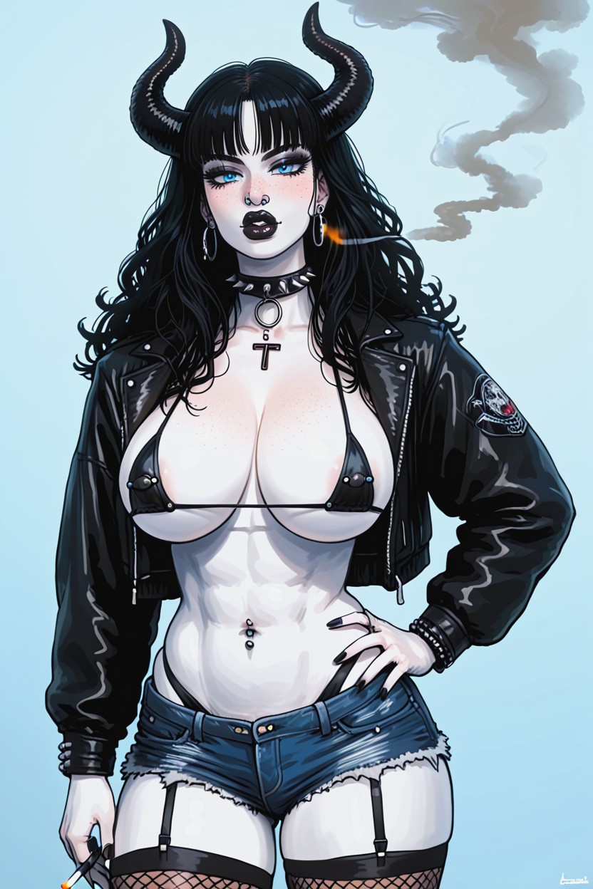 Voluptuous, Bimbo, Black Lipstick Hentai AI Porn