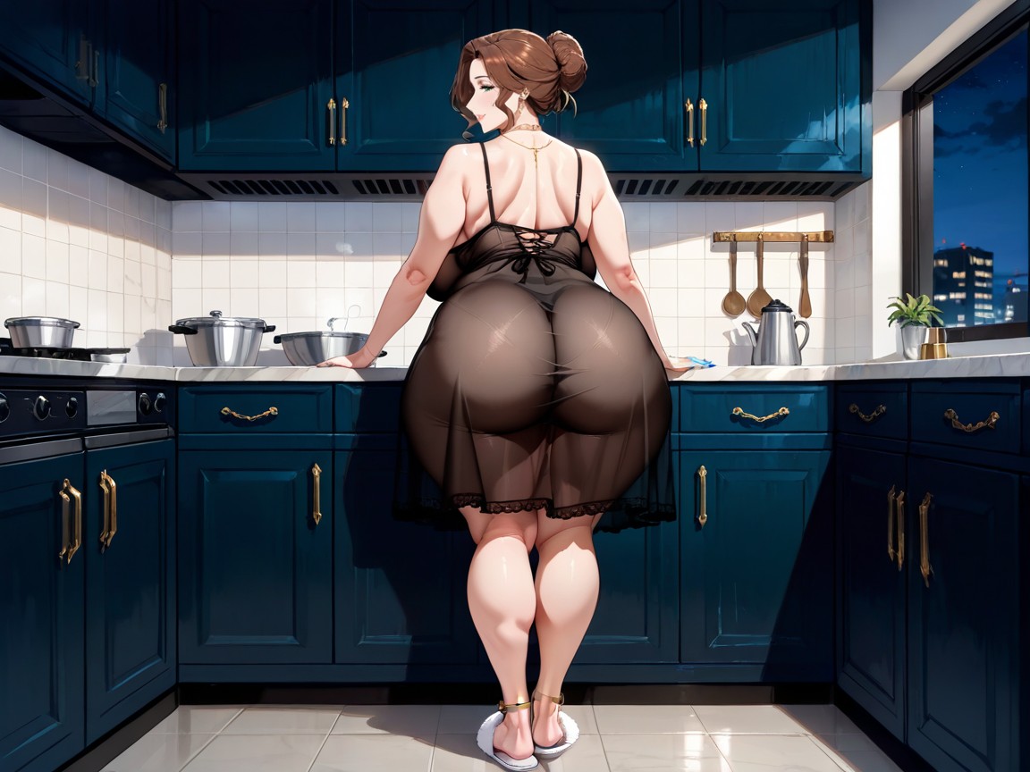 Japanese, Solo, Hair Bun Hentai AI Porn