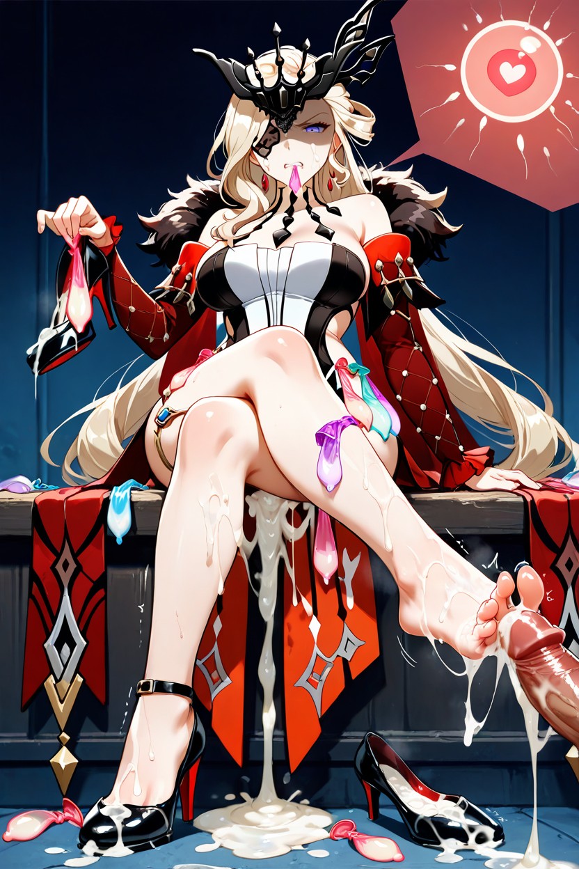 A Lot Ring Used Condom Thigh Circumference, Cum On Clothes, Semen Soaked High Heels Hentai AI Porn