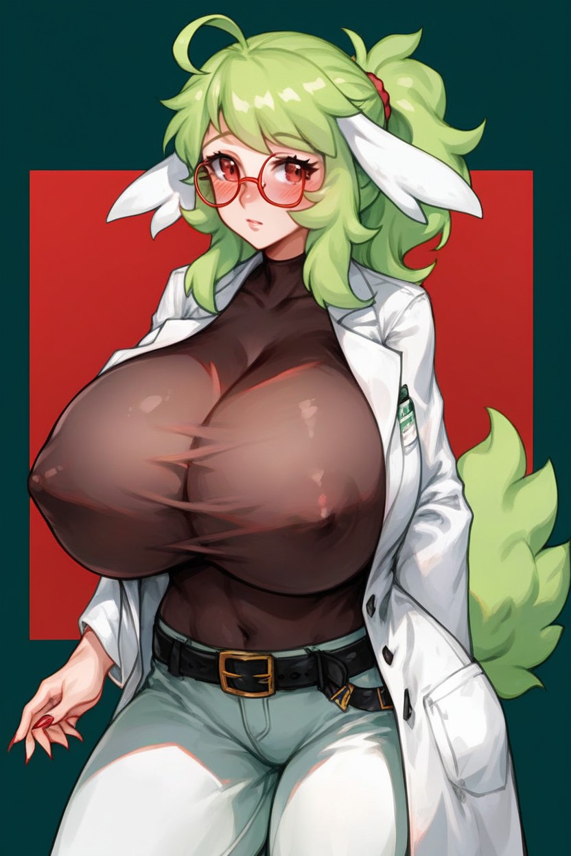 Crimson Eyes, Short Length, Huge Breasts Hentai AI Porn