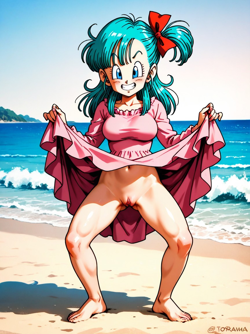 Medium Ass, Bowlegged Pose, Deserted Beach Hentai AI Porn