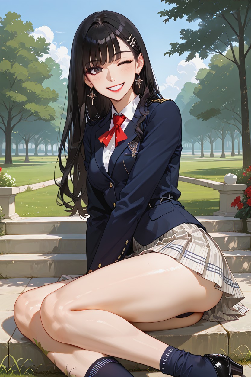 Arms Spread, Looking At Viewer, Wink Hentai AI Porn