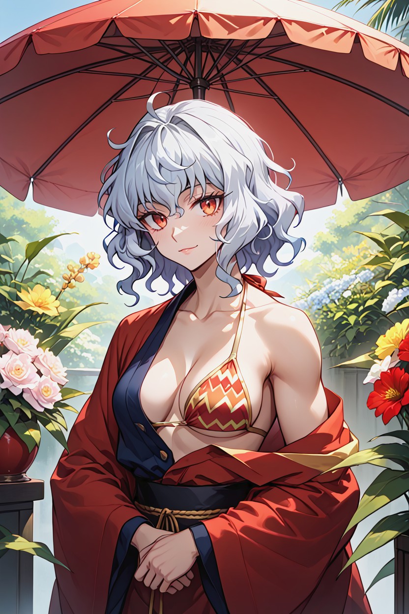 25+, Pink Nipple, One Breast Out Hentai AI Porn