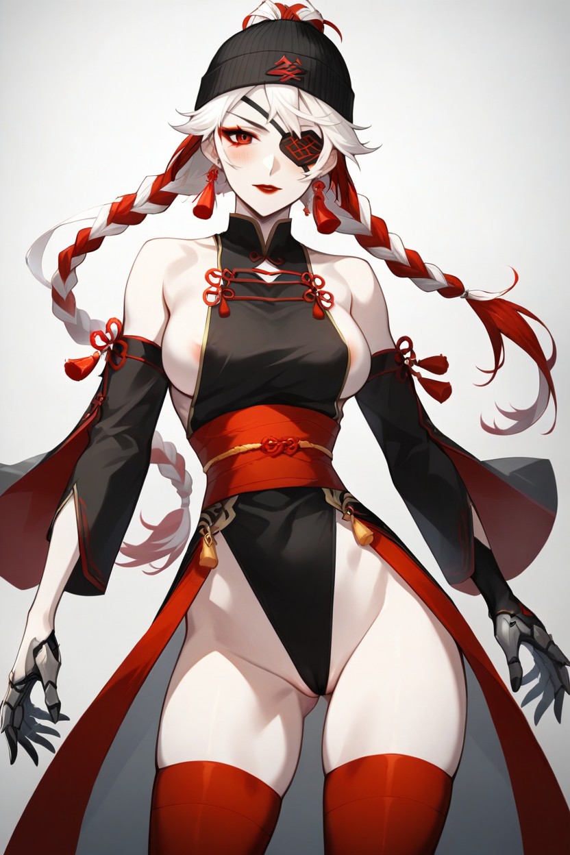 Multicolor Hair Brown And Black, Leotard, Highleg Hentai IA