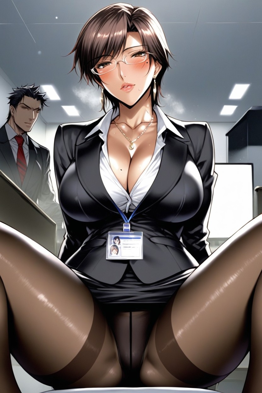 Ash Hair, Horny, Black Skirt Hentai AI Porn