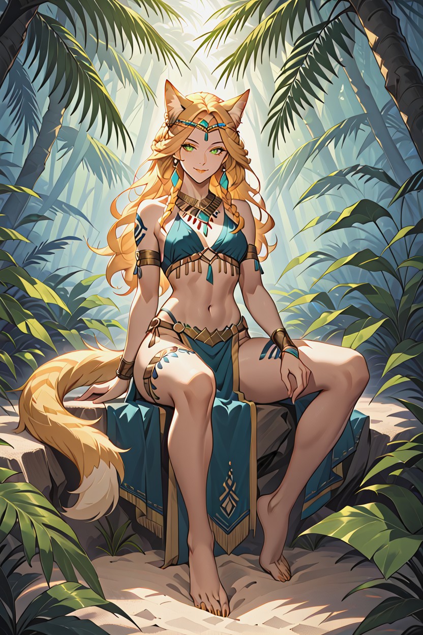 Sand Colored Ears, Ritual Tattoo, Sand Colored Tail Hentai AI Porn