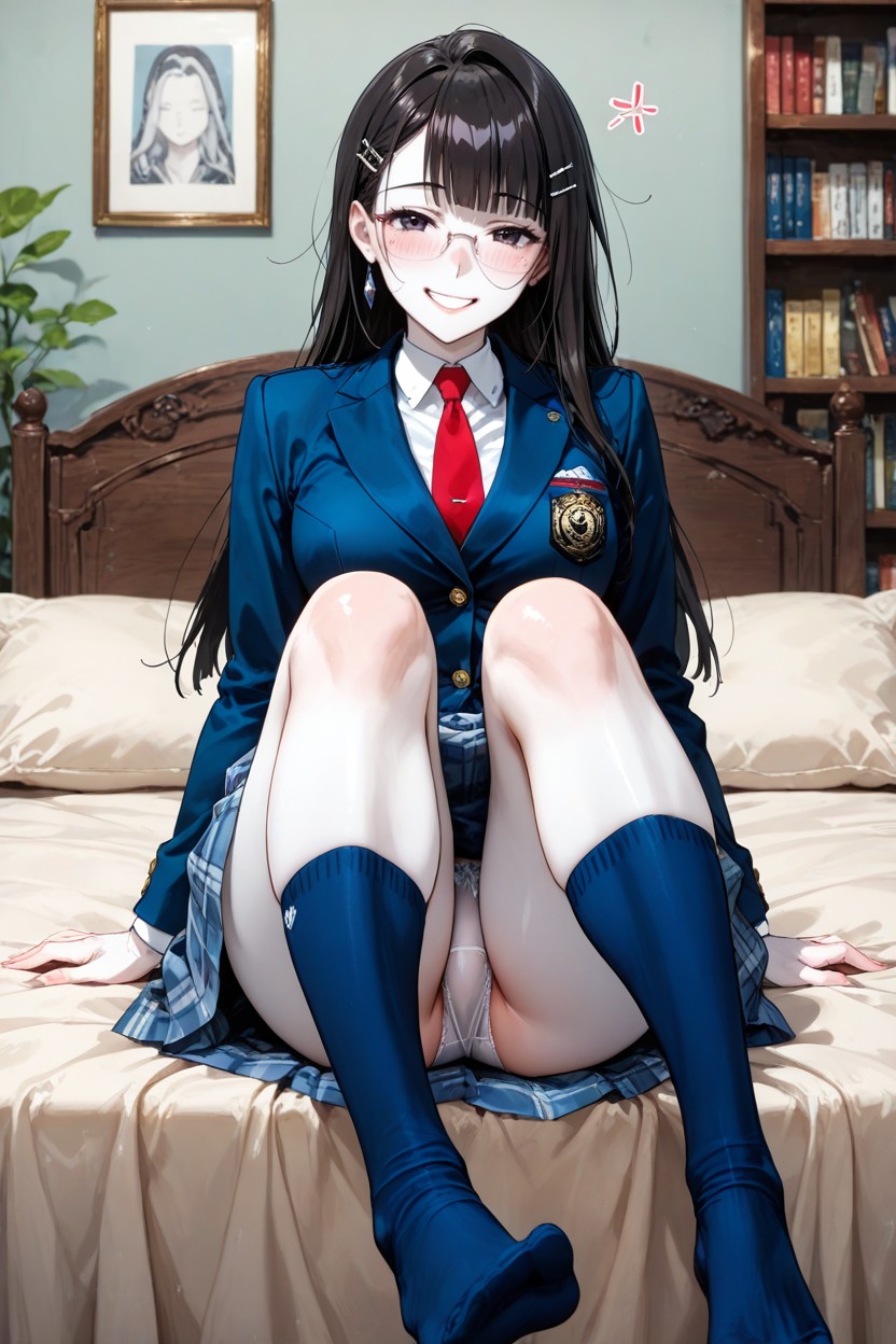 苗條, Navy Blue Socks, Toned Athletic Body AI黃漫