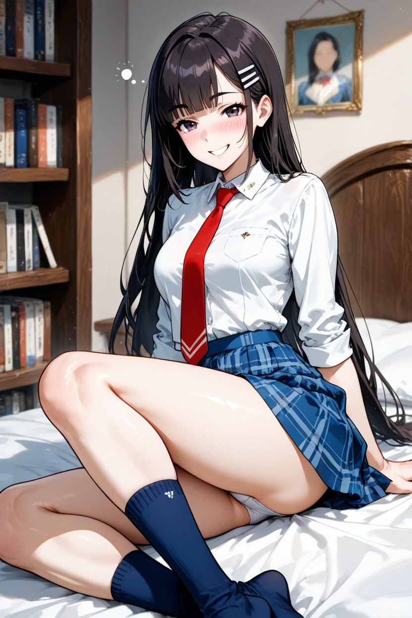 Straight Bangs, Petit Cul, Perfect Butt Porno IA Hentai