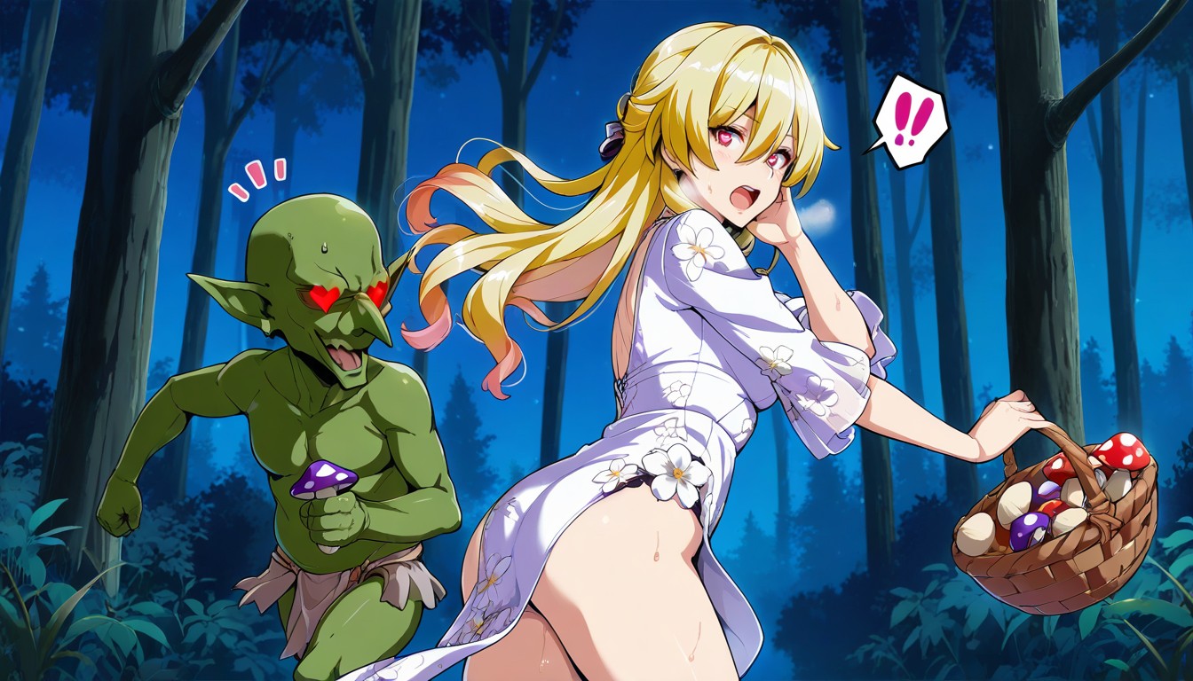 Female Open Mouth, Female White Floral Dress, Longueur Moyenne Porno IA Hentai