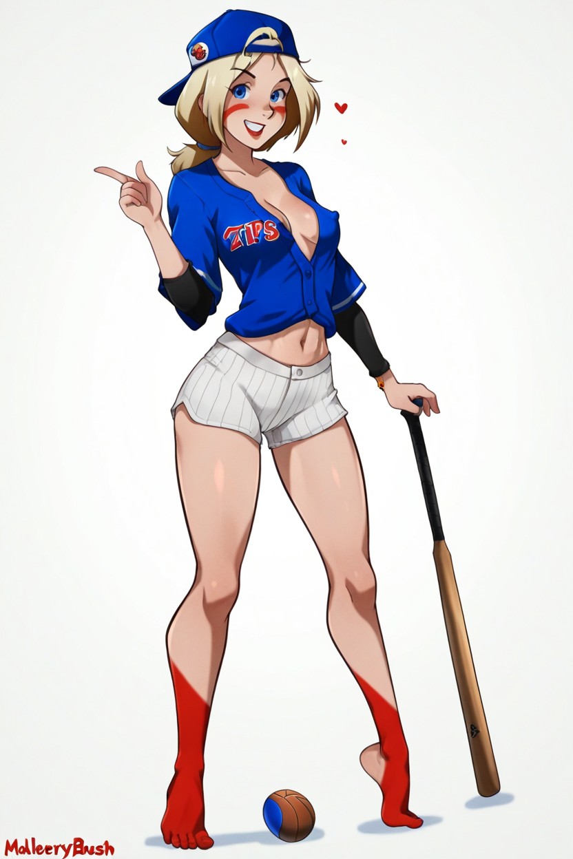 Happy, Thighs Exposed, Blue Eyes Hentai AI Porn