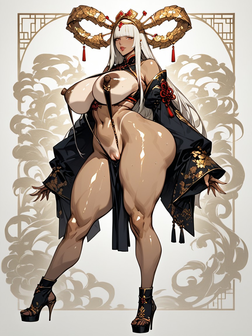 Full Body, Side View, Off-shoulder Arms Sleeves Hentai AI Porn