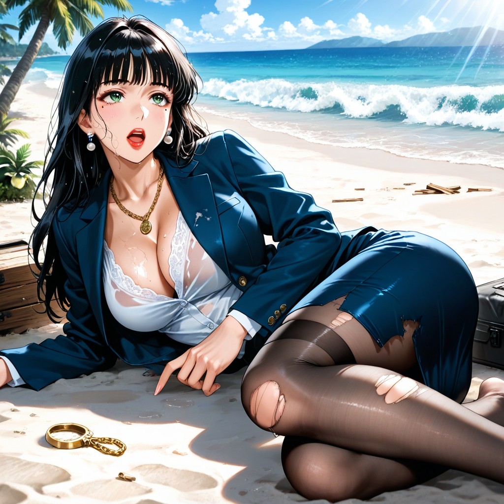 Mole Under Left Eye, Wet Clothes, Wet Skin Hentai IA