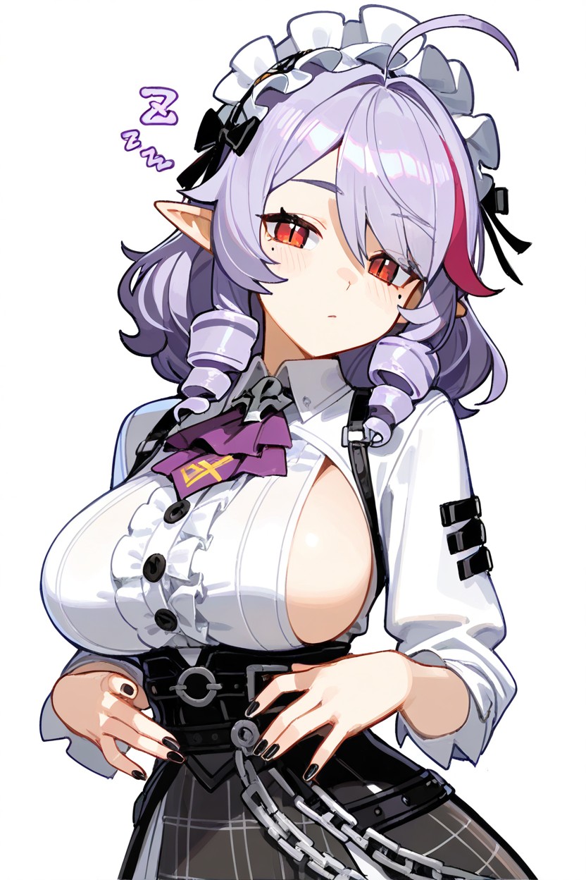 Vivian From Zenless Zone Zero, Multicolored Hair, White Shirt Hentai IA