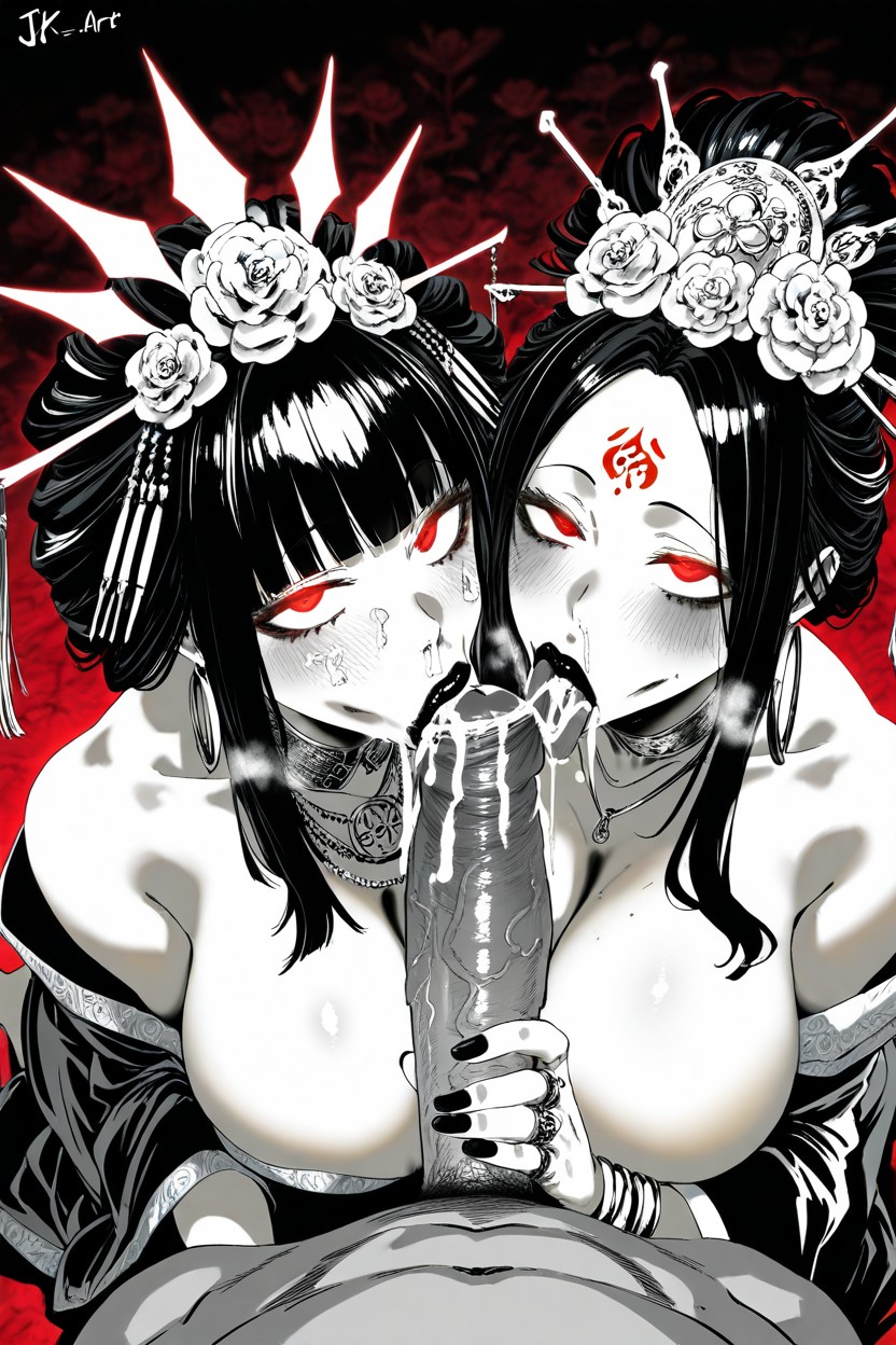 Pov Male, Kimono, Tongue Out Hentai IA