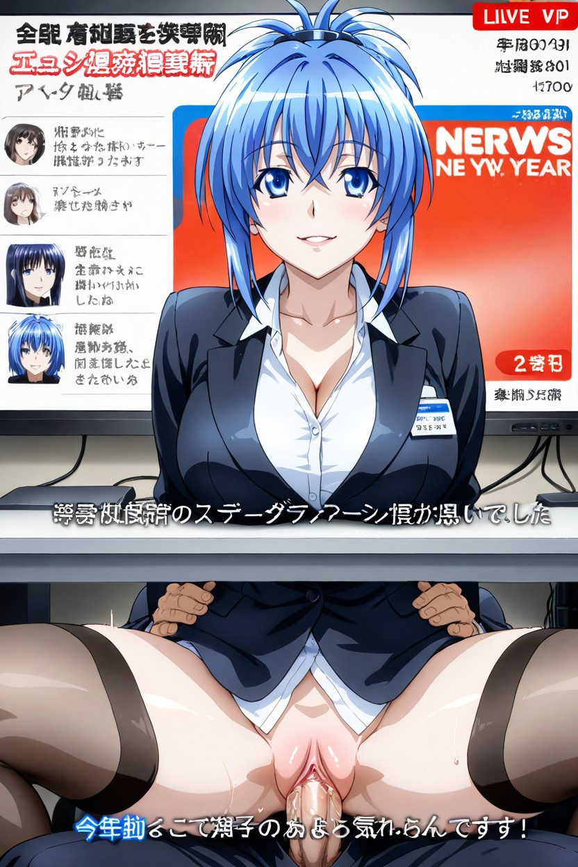 Hands On Table, Suit, Parted Lips Hentai IA