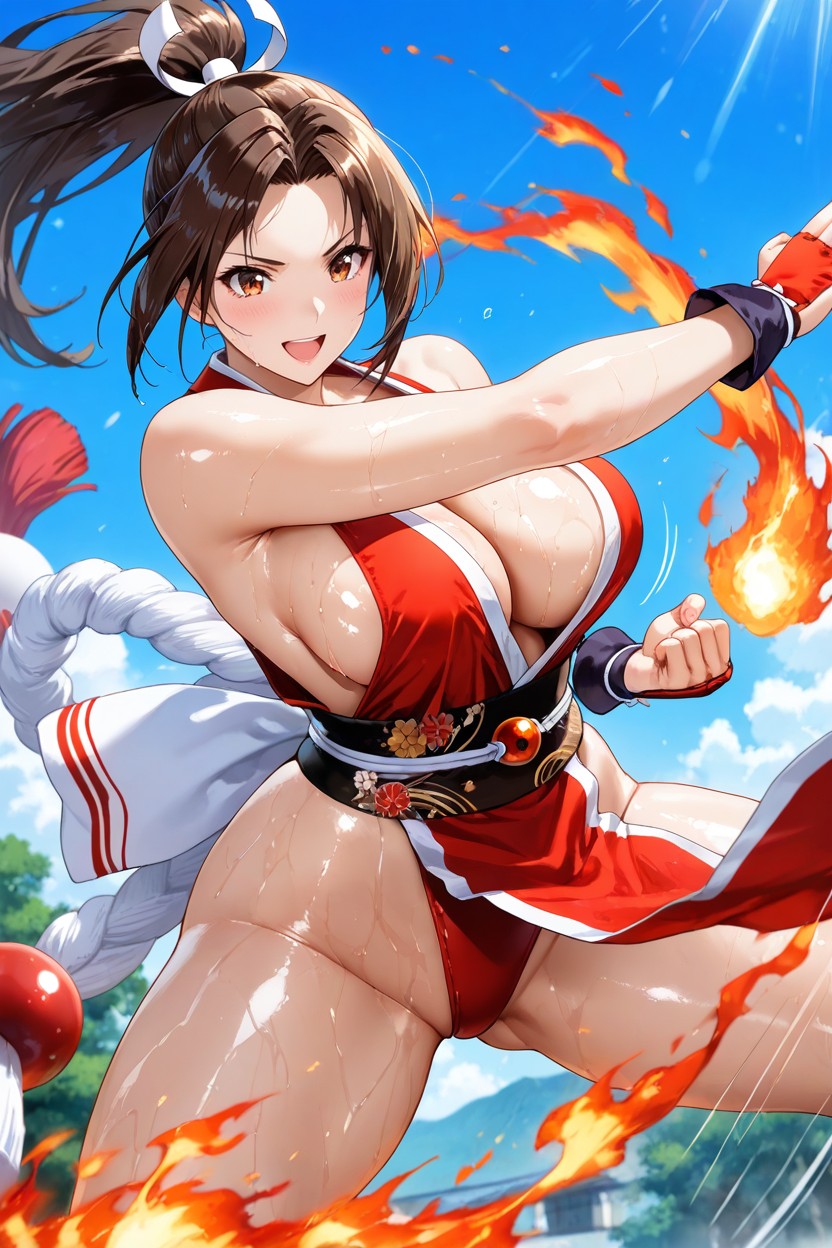 Bare Exposed Breasts, Beautiful Eyes, Light Particles Hentai AI Porn