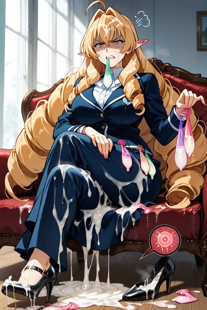 Cum On Hair, Footjob, Eyes Wide In Shock Hentai IA