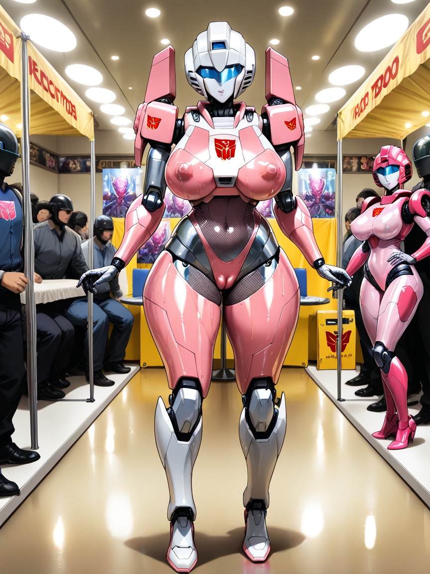 Fishnet Bodysuit, White Armor Plates, Oily Skin Hentai IA