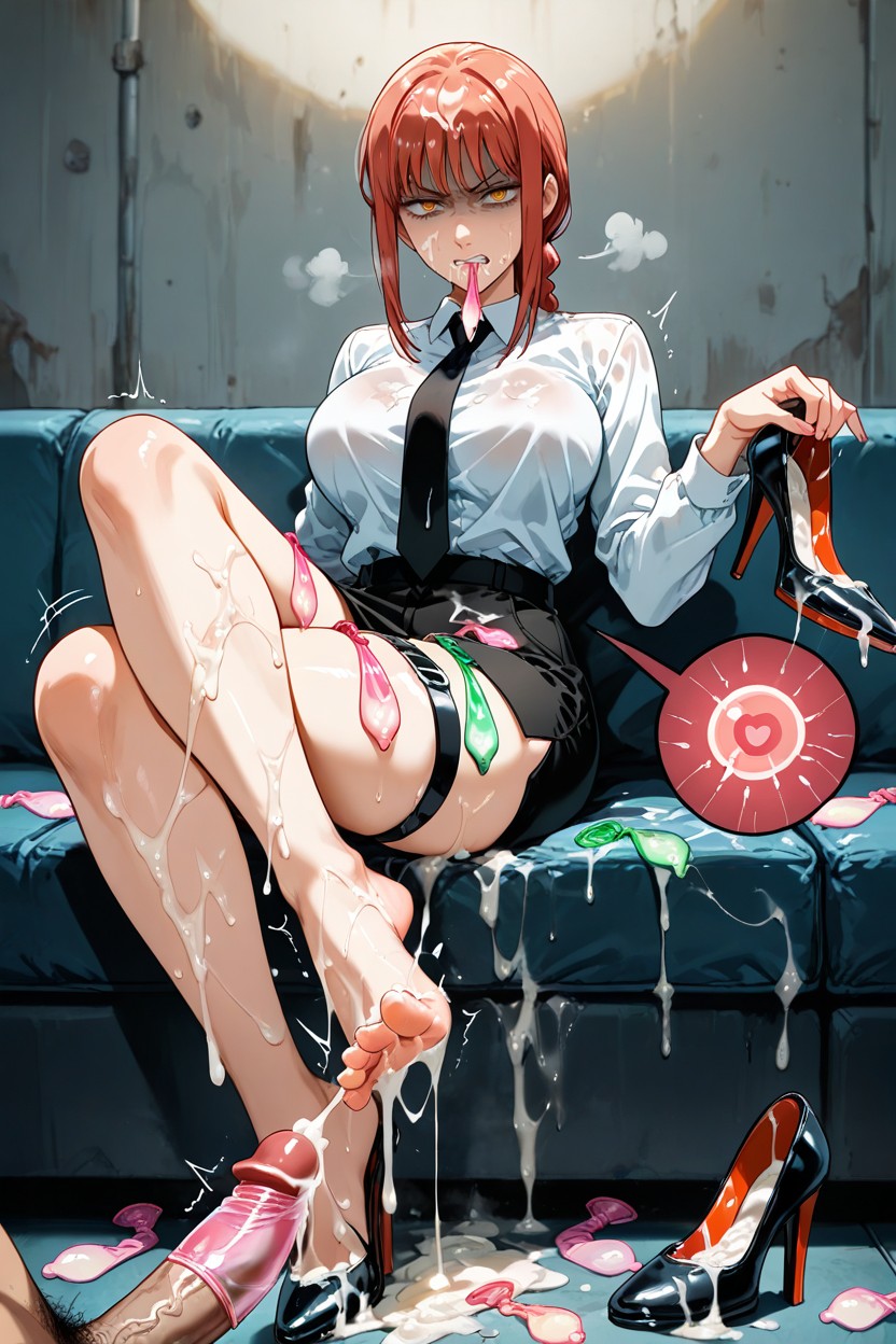 Style Anime, Legs Crossed, Footjob Hentai IA
