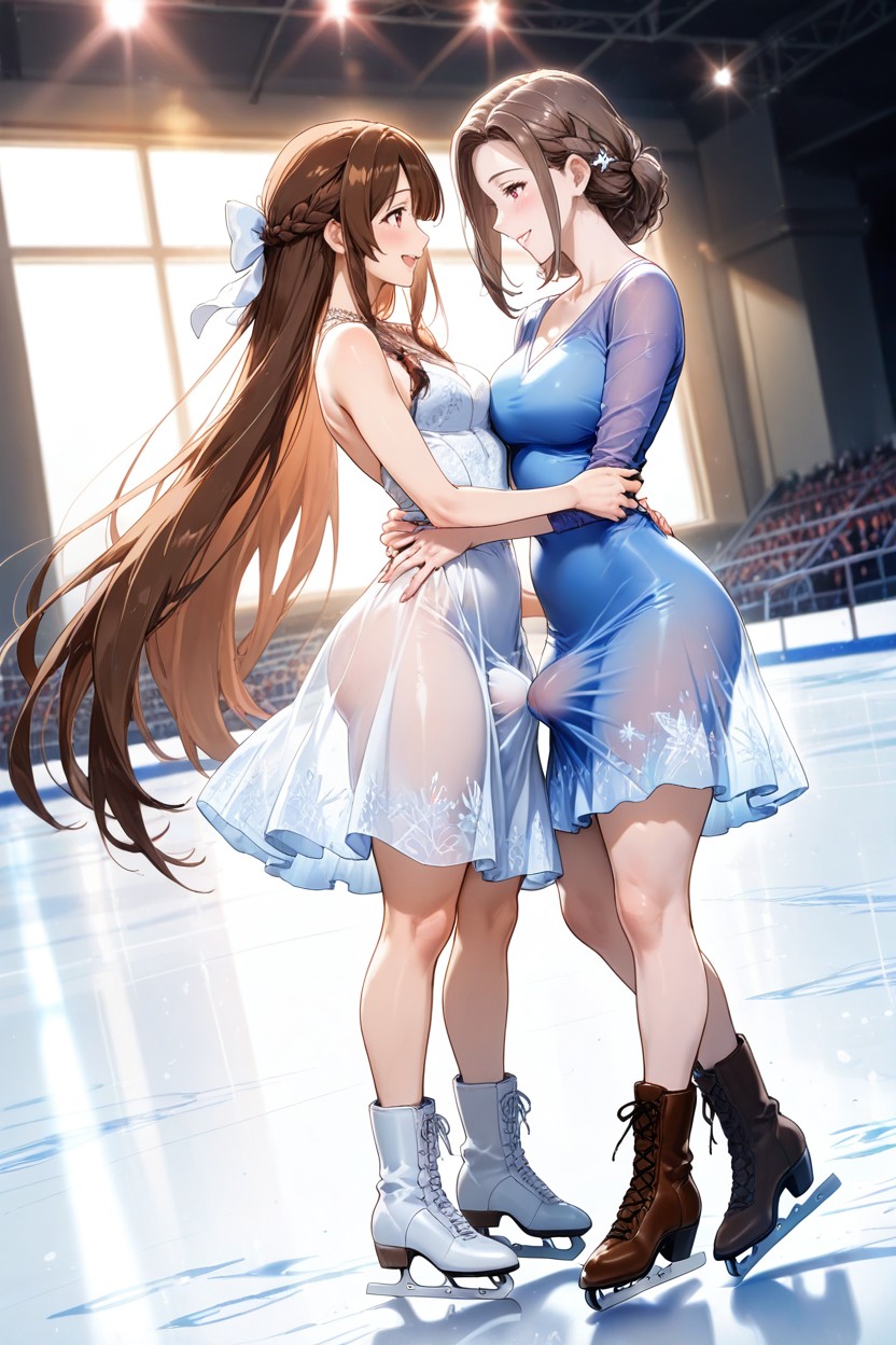 Side View, 2 Personas, Detailed Hentai IA