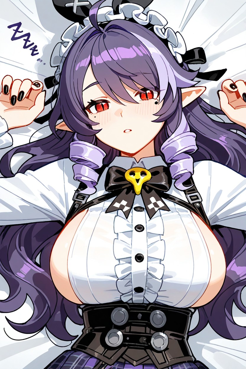 Ahoge, Black Corset, Black Hairband Hentai IA