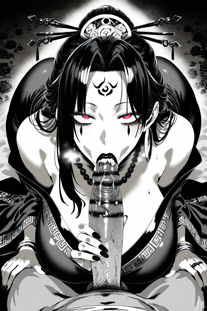 Hiiragi Yuichi Art Style, Monochrome, Extremely Pointed Lips Hentai IA