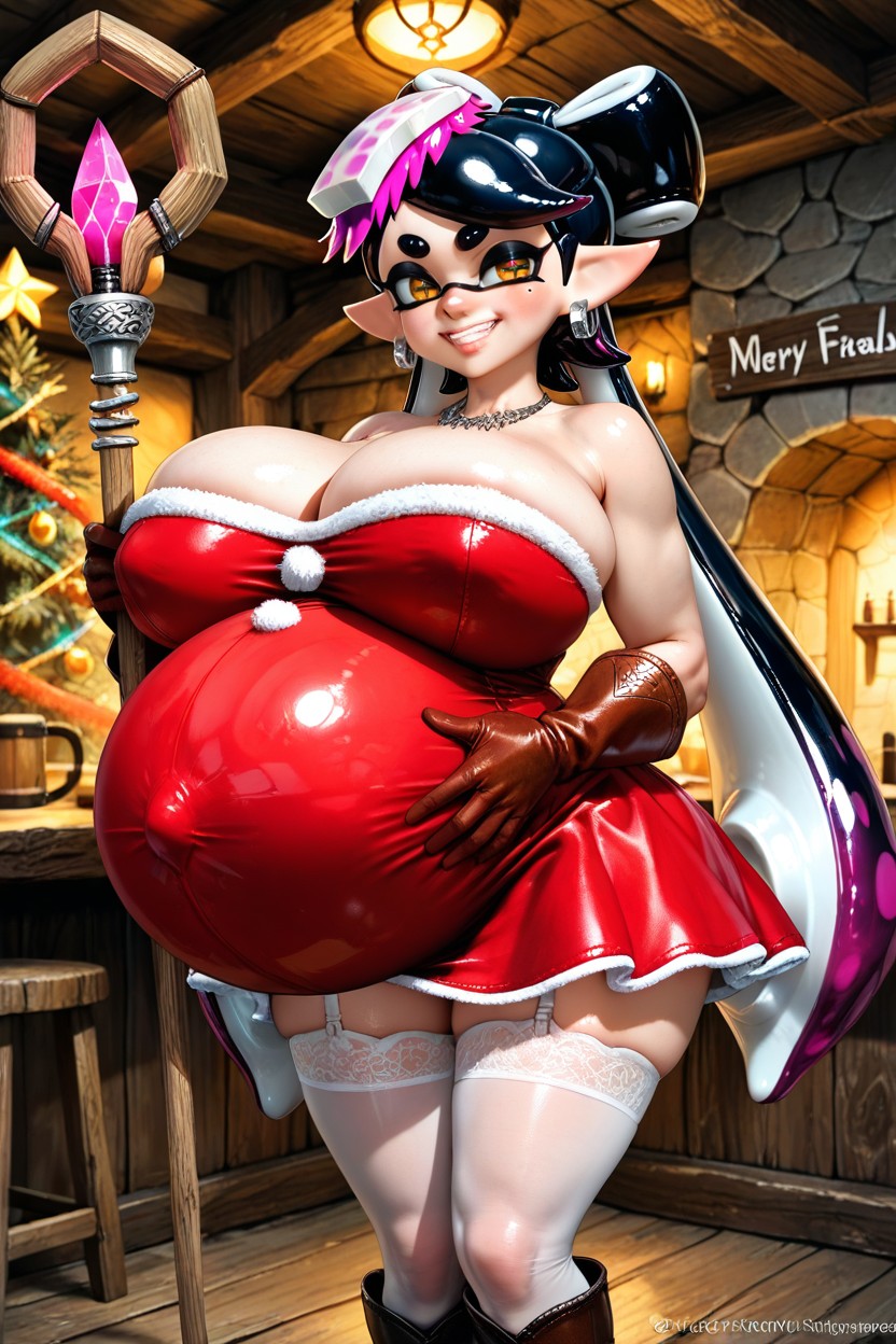 Earrings, Heavily Pregnant, Long Legs Hentai IA