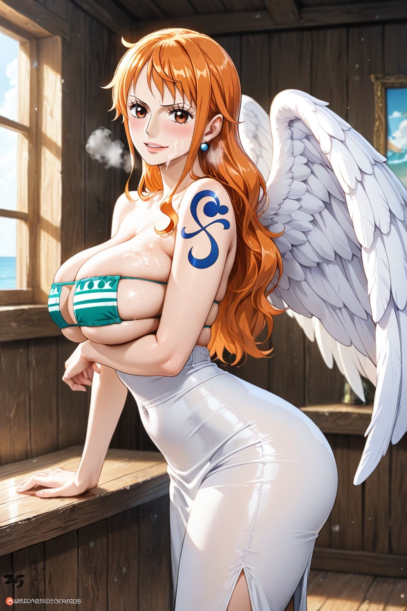Large Breast, Horny Face, Ángel Hentai IA