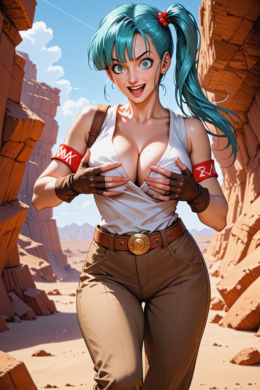 Cinematic Photorealistic Style, White Sleeveless Tank Top, Detailed Hair Hentai AI Porn