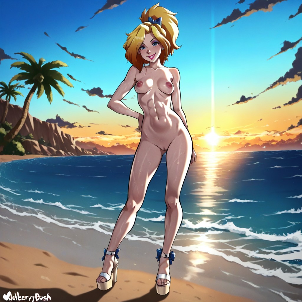 Bow Ankle Straps, Standing, Xs Cartoon Feet Hentai AI Porn