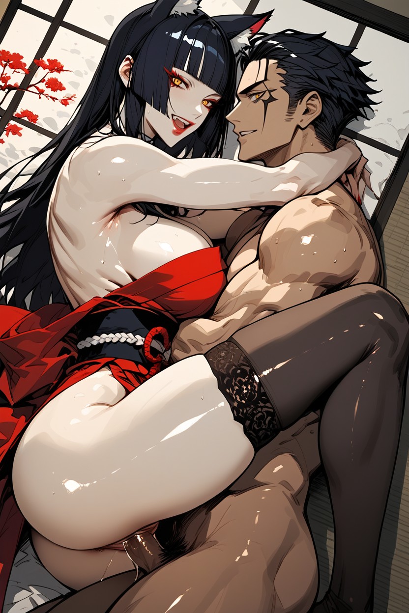 Topless, Mascara, Ear Fluff Hentai AI Porn