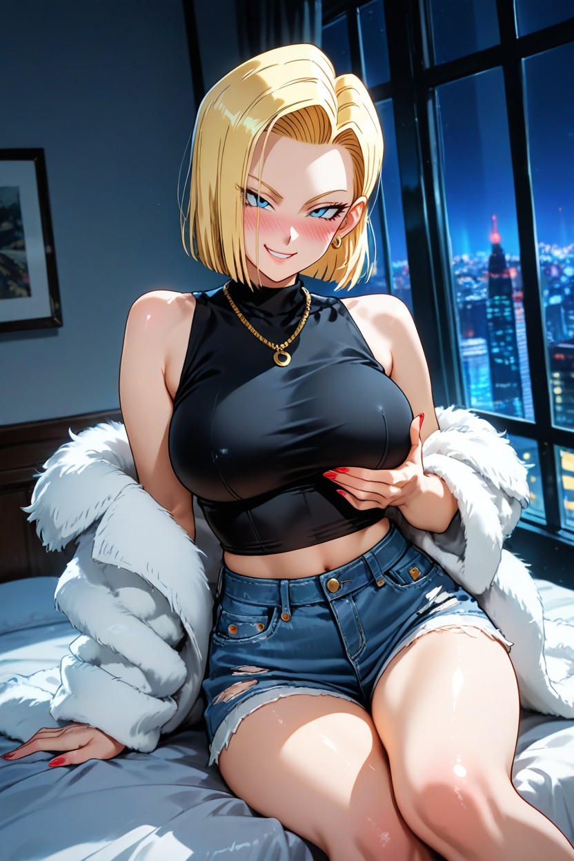 Evil Grin, Medium Ass, Squeezing Breasts Hentai AI Porn