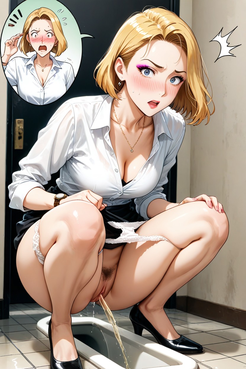 Skirt Lifted To Waist, Necklace, Detailed Vagina Hentai AI Porn