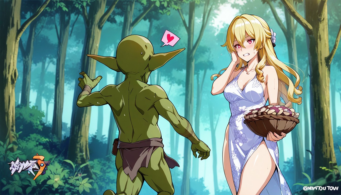 Female Clenches Her Teeth, Goblin In Loincloth, 18+ Hentai AI Porn