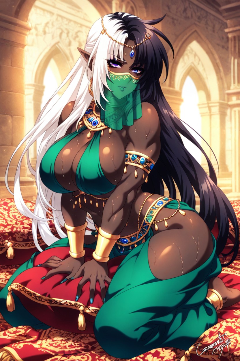 Arched Back, Dark African Skin, Thick Thighs Hentai AI Porn